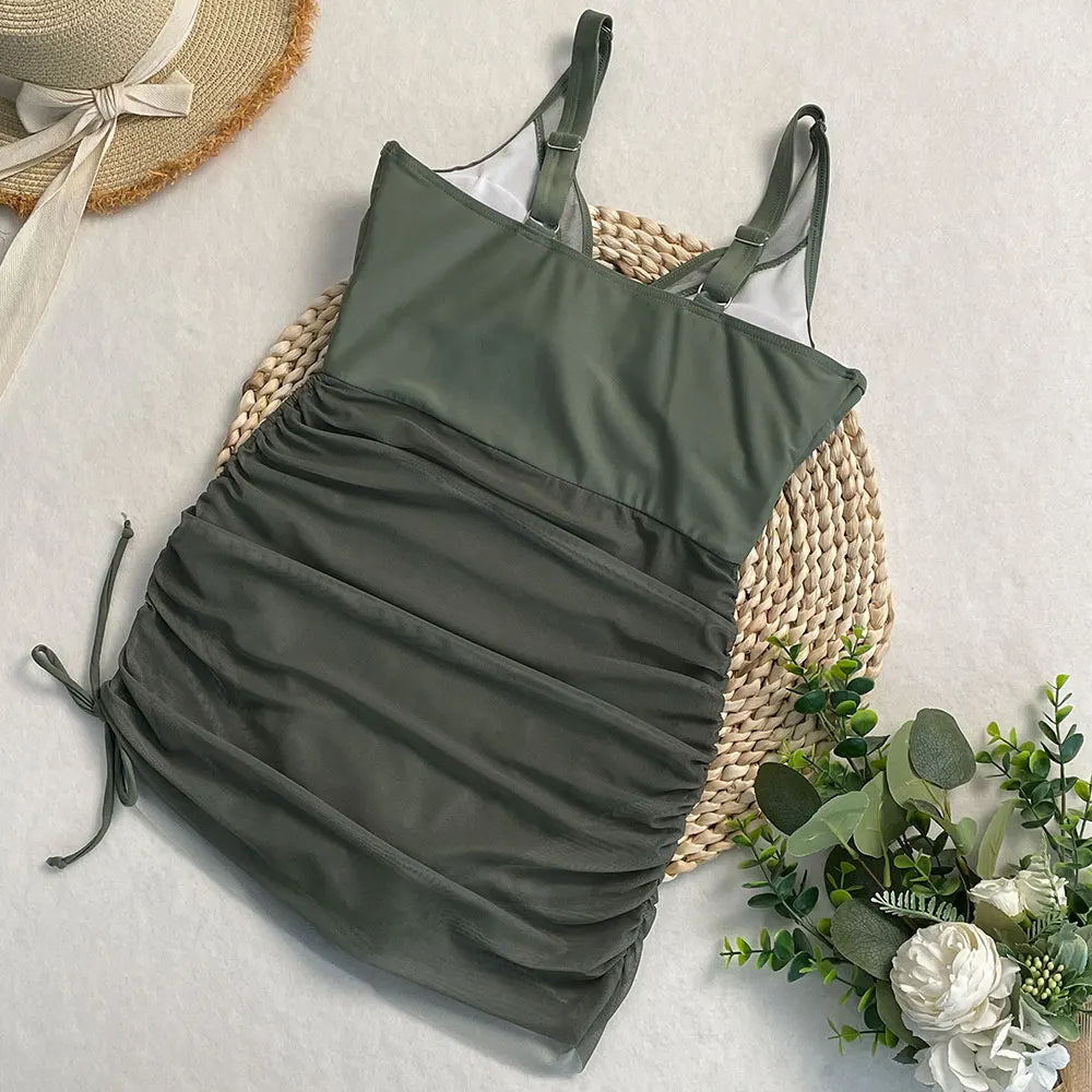 Sexy Bikini Set One-piece Swimsuit Skirt Tight Plus Size