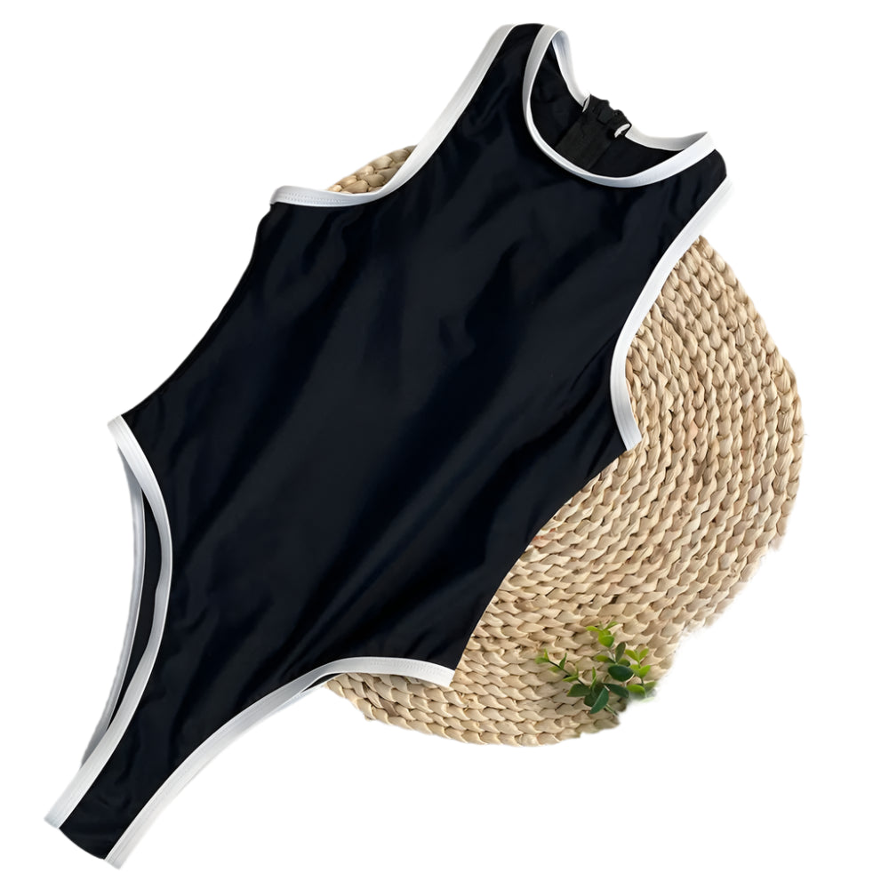 Patchwork One Piece Swimsuit