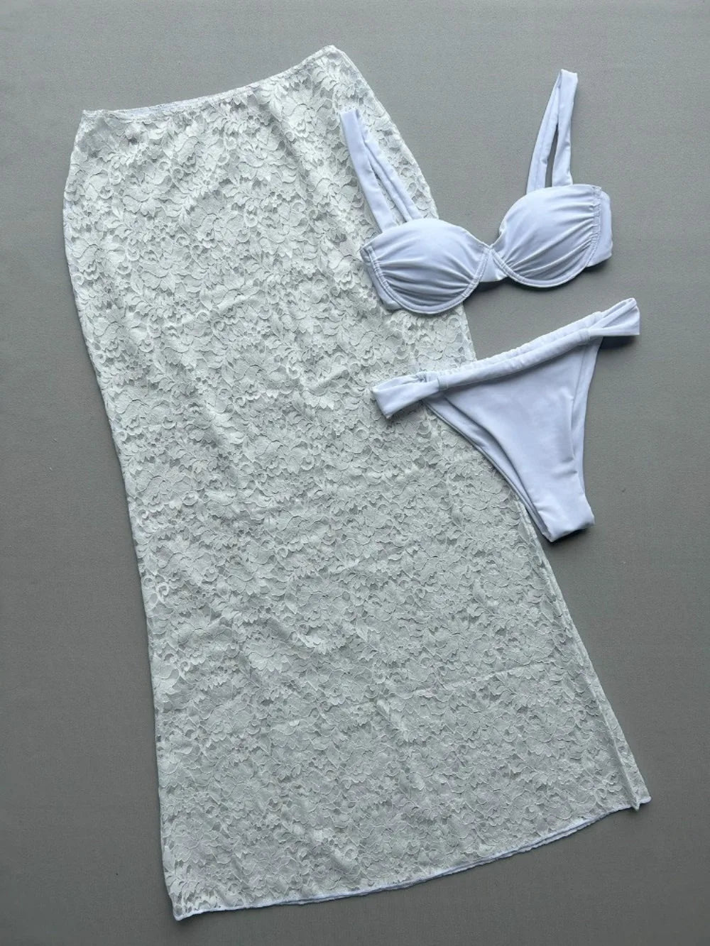 New Sexy Thong Bikini Set Solid Swimsuit