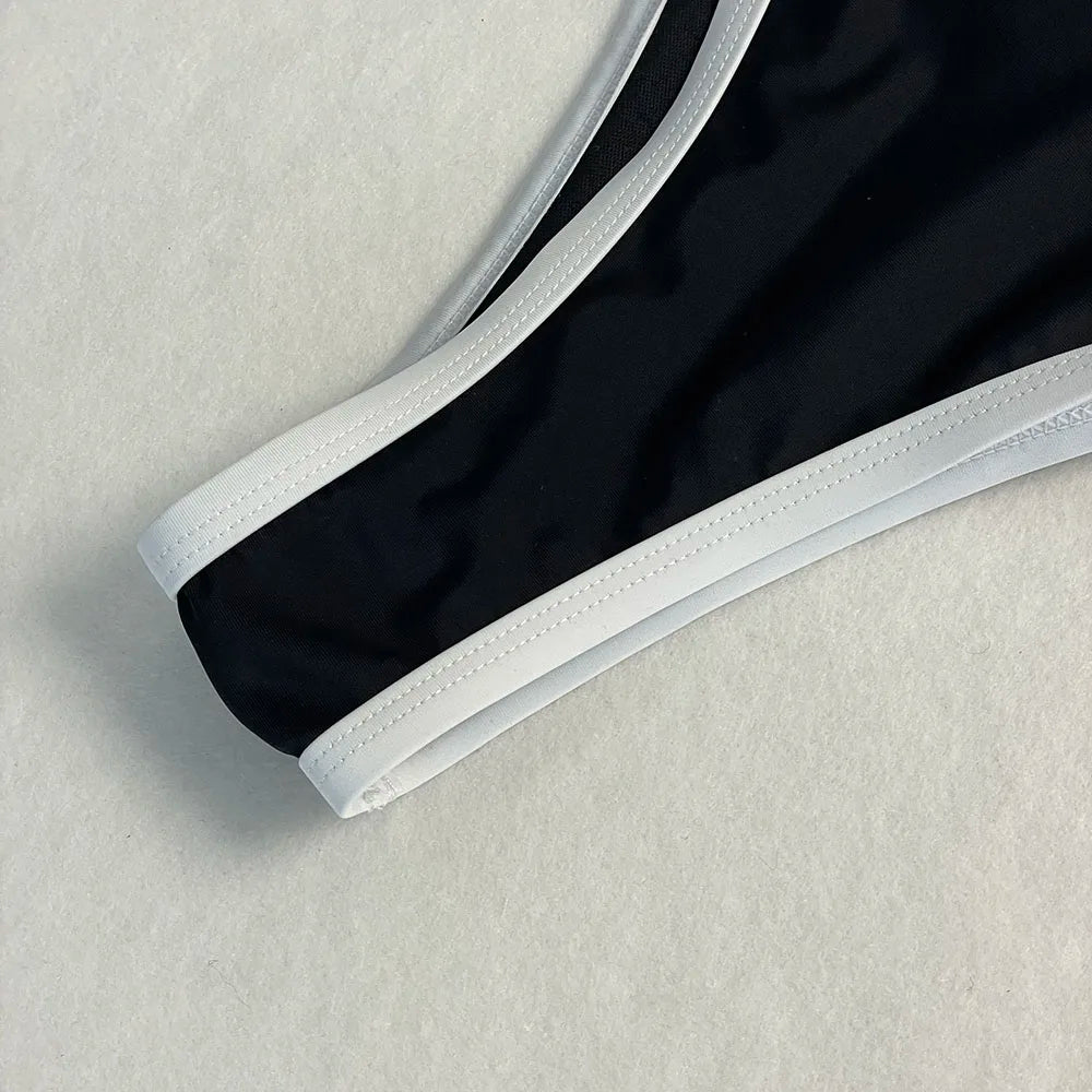 Patchwork One Piece Swimsuit
