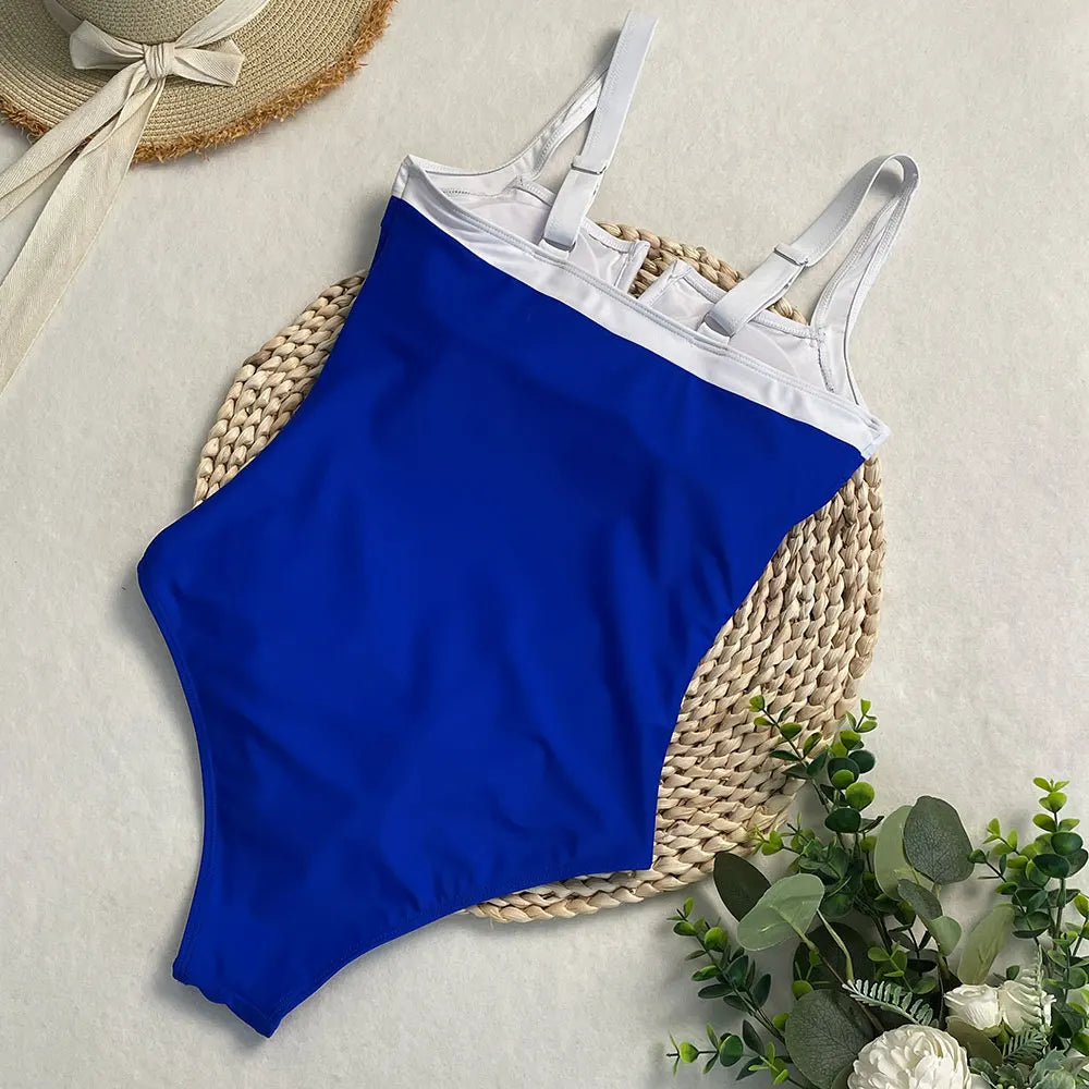 Sexy One-piece Swimsuit Female Patchwork Backless Bikini Set