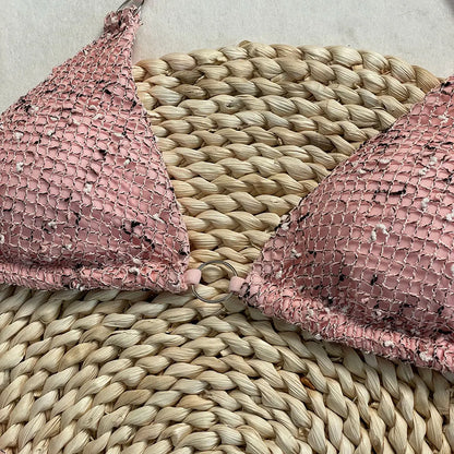 Women's 3-Piece Bikini Set Shiny Swimsuit