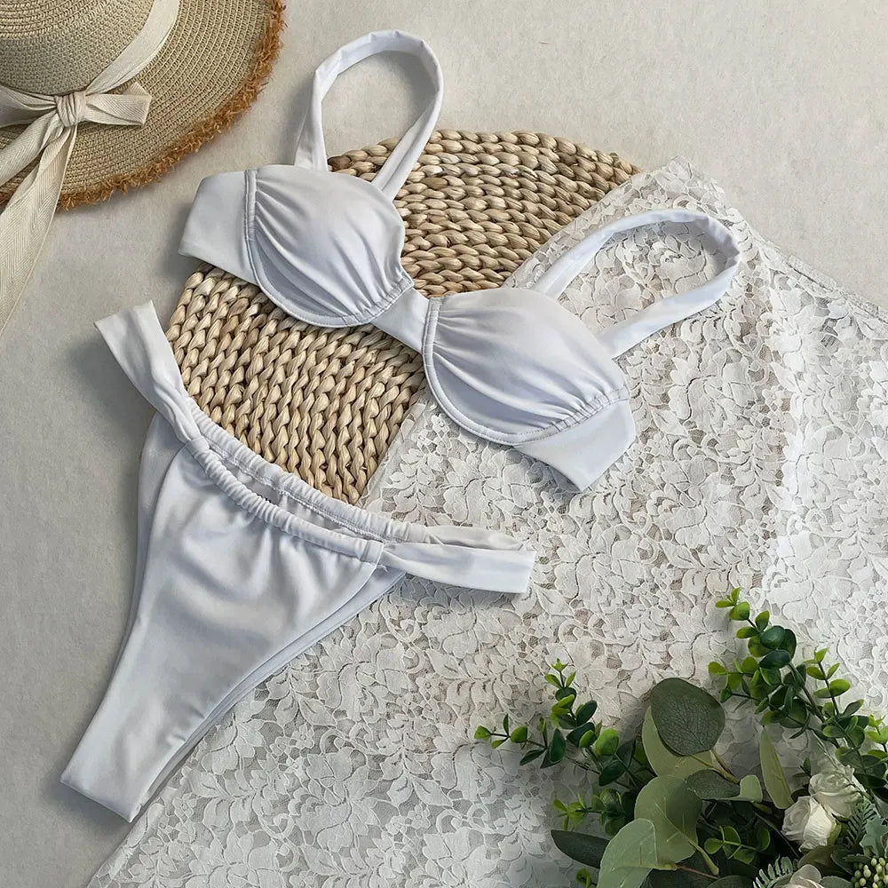 Sexy There-piece Bikini Set Female Swimsuit