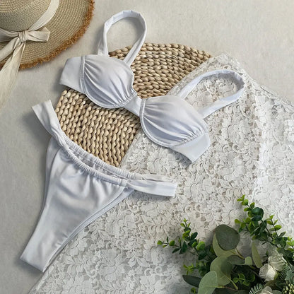 Sexy There-piece Bikini Set Female Swimsuit