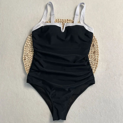 Sexy One-piece Swimsuit Female Patchwork Backless Bikini Set
