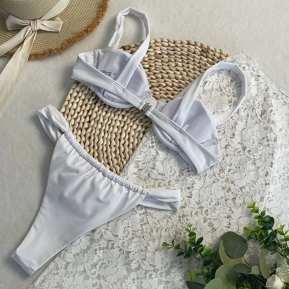 Sexy There-piece Bikini Set Female Swimsuit