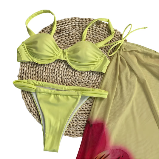 Bikini Set Print There-piece Swimsuit