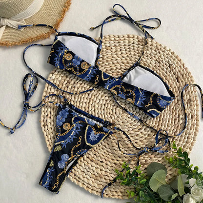 New Women's Two-Piece Bikini Set Lace-Up