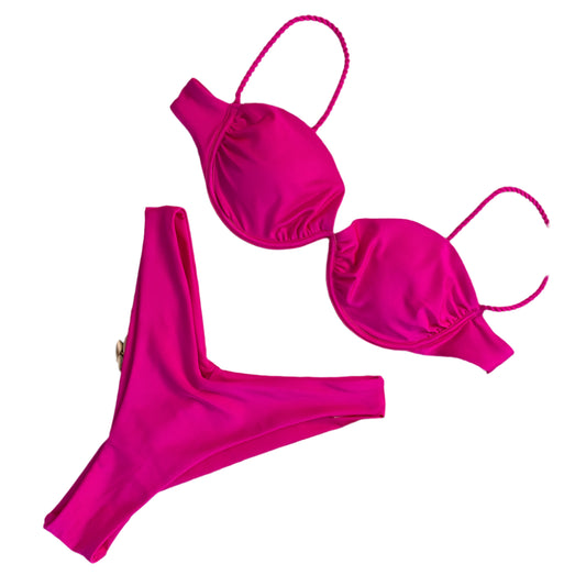 Solid Bikini Set Strap Two-Piece Swimsuit