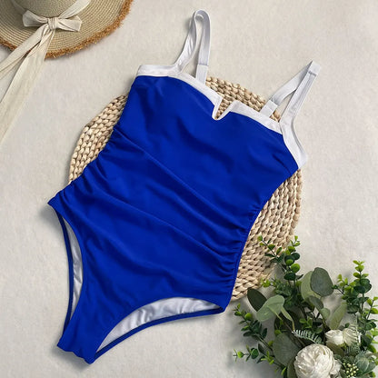Sexy One-piece Swimsuit Female Patchwork Backless Bikini Set