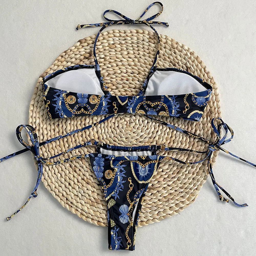 New Women's Two-Piece Bikini Set Lace-Up