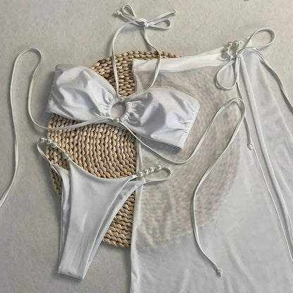 Sexy There-piece Bikini Set Female Swimsuit
