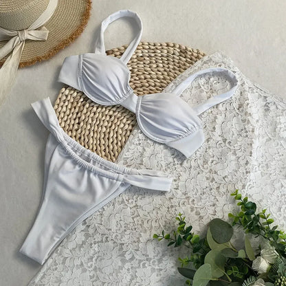 Sexy There-piece Bikini Set Female Swimsuit