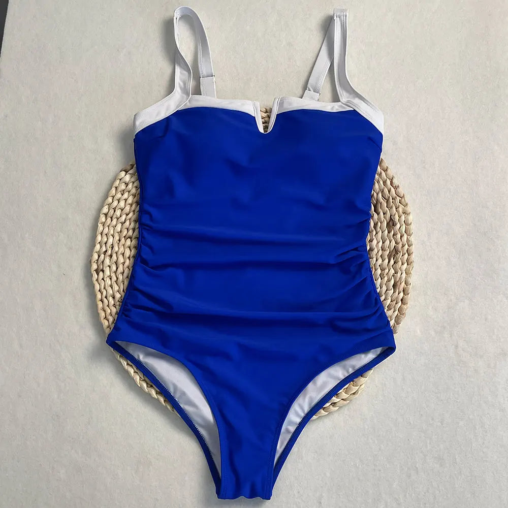 Sexy One-piece Swimsuit Female Patchwork Backless Bikini Set
