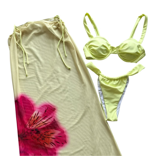 New Sexy Thong Bikini Set Solid Swimsuit