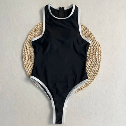 Patchwork One Piece Swimsuit