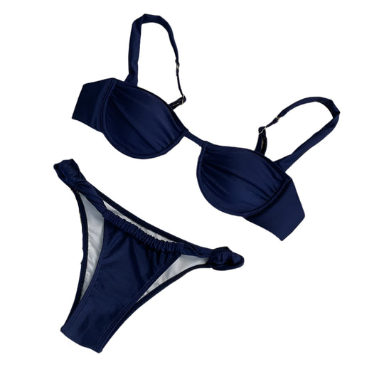 Sexy Two-Piece Bikini Set Solid Thong Strap Swimsuit