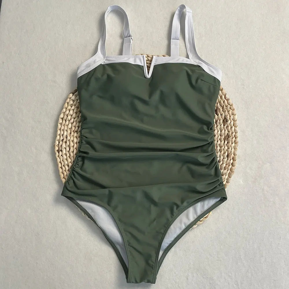 Sexy One-piece Swimsuit Female Patchwork Backless Bikini Set