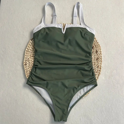 Sexy One-piece Swimsuit Female Patchwork Backless Bikini Set